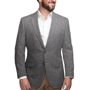 NEW Turnbury Gray Silk & Wool Sport Coat Size 44 L Two Button Sport Coat